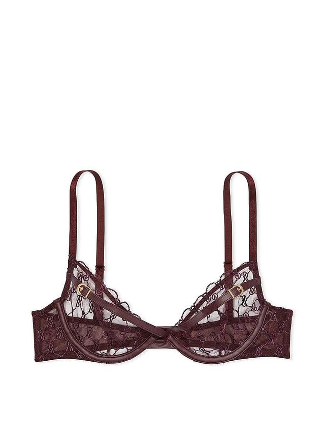 VS Logo Embroidery Unlined Low-Cut Demi Bra Product Image