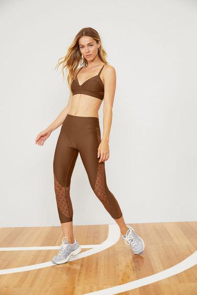 Airlift Mesh High-Waist Celeste Capri - Cinnamon Brown Product Image