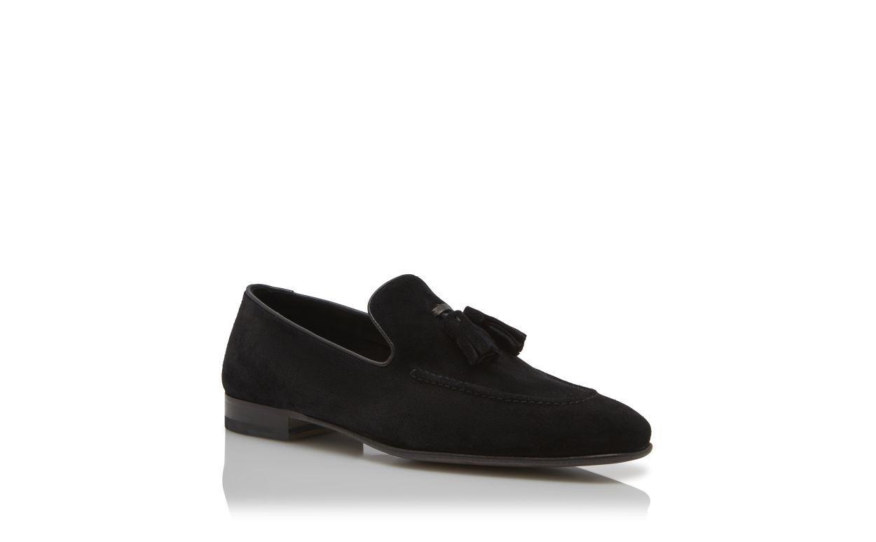 CHESTER Black Suede Tassel Loafers Product Image