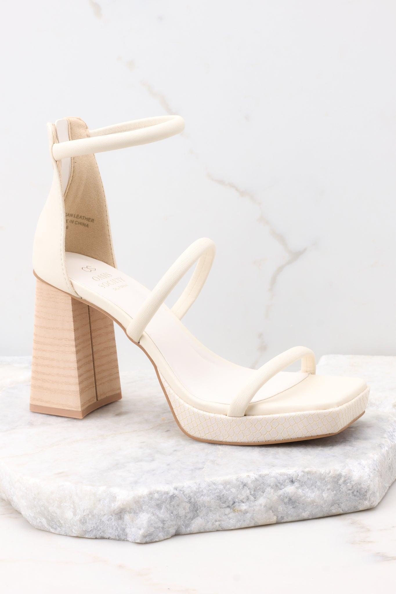 Classy Sensation Ivory High Heel Platform Sandals Product Image