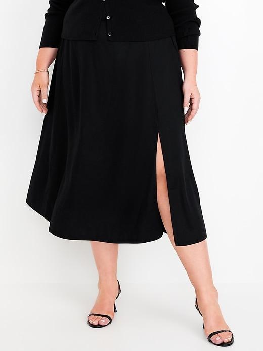 Smocked-Waist Midi Skirt Product Image