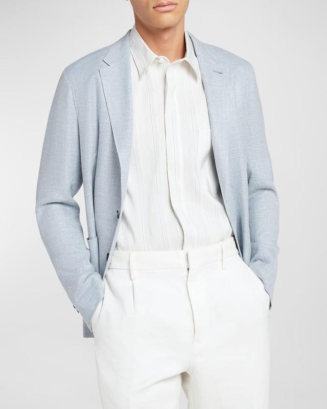 Mens Crossover Linen and Wool-Blend Shirt Jacket Product Image