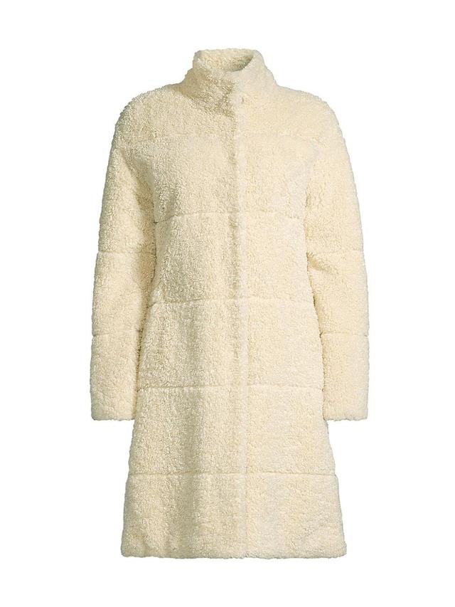 Womens Quilted Sherpa Coat Product Image