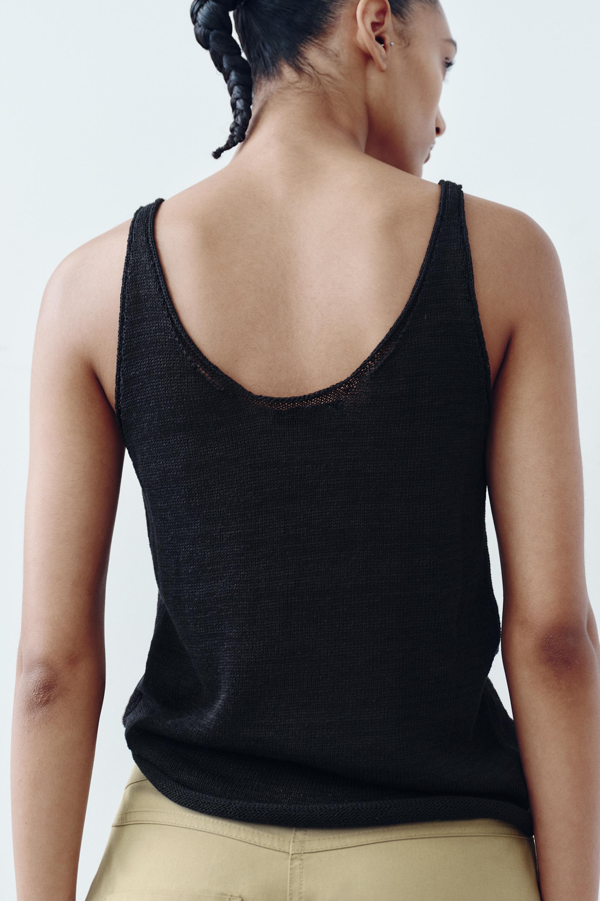 BASIC KNIT LINEN BLEND TANK TOP Product Image