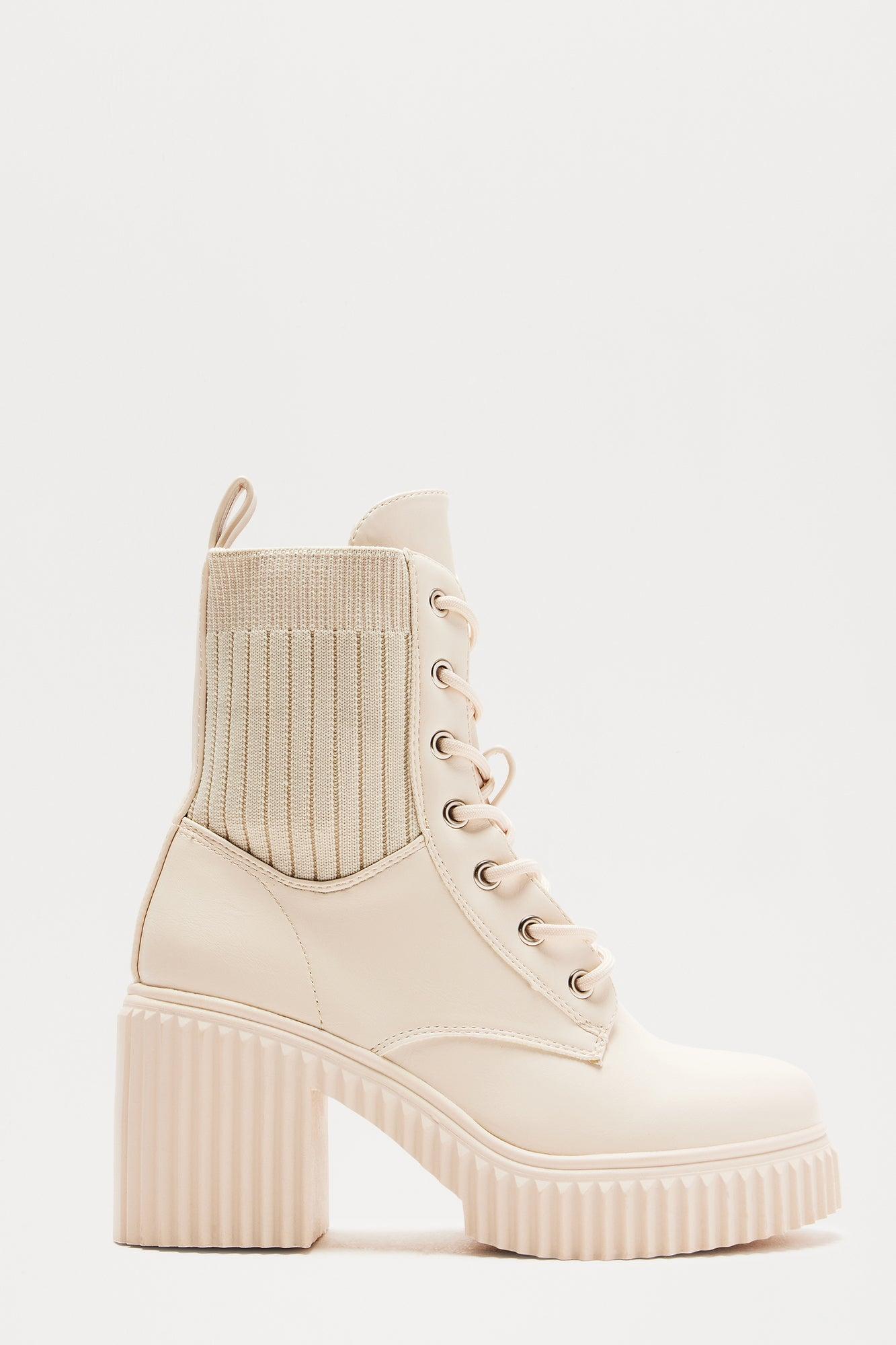 Ander Lace Up Booties - Ivory product image