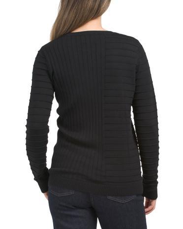 Pima Cotton Textured Ribbed Sweater for Women Product Image