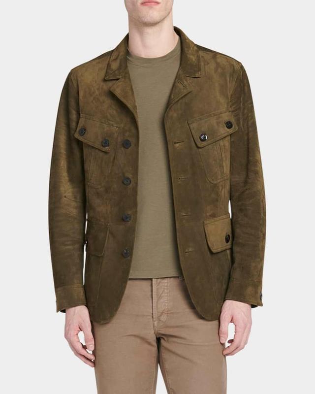 Mens Cashmere-Suede Sartorial Military Jacket Product Image