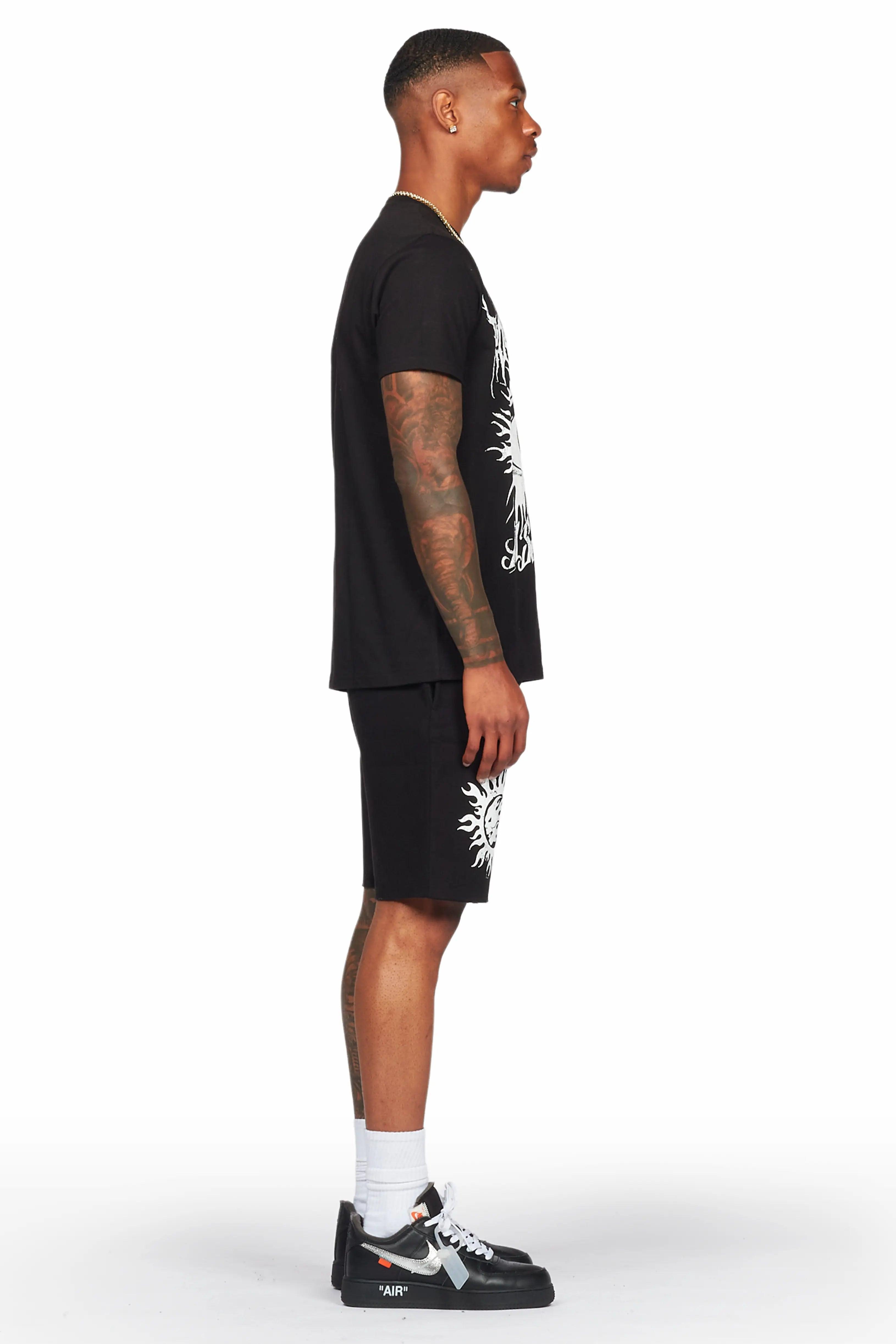 Bolk Black T-Shirt/Short Set Male Product Image