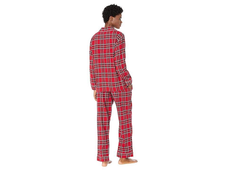 Lanz of Salzburg Classic Notch Collar Flannel PJ Set (Red Tartan Plaid) Women's Pajama Sets Product Image