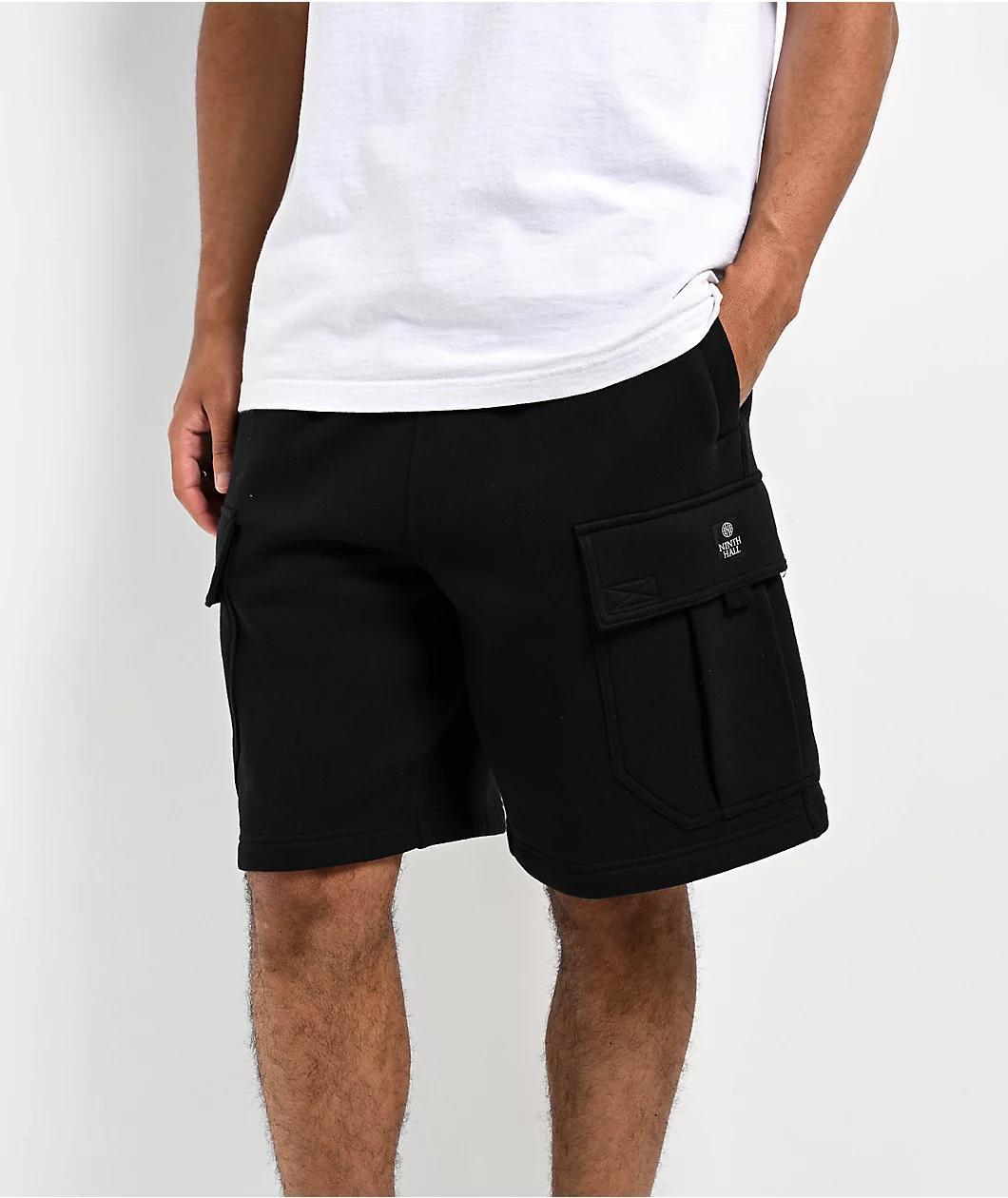 Ninth Hall Fundamentals Stash Black Cargo Sweat Shorts Product Image