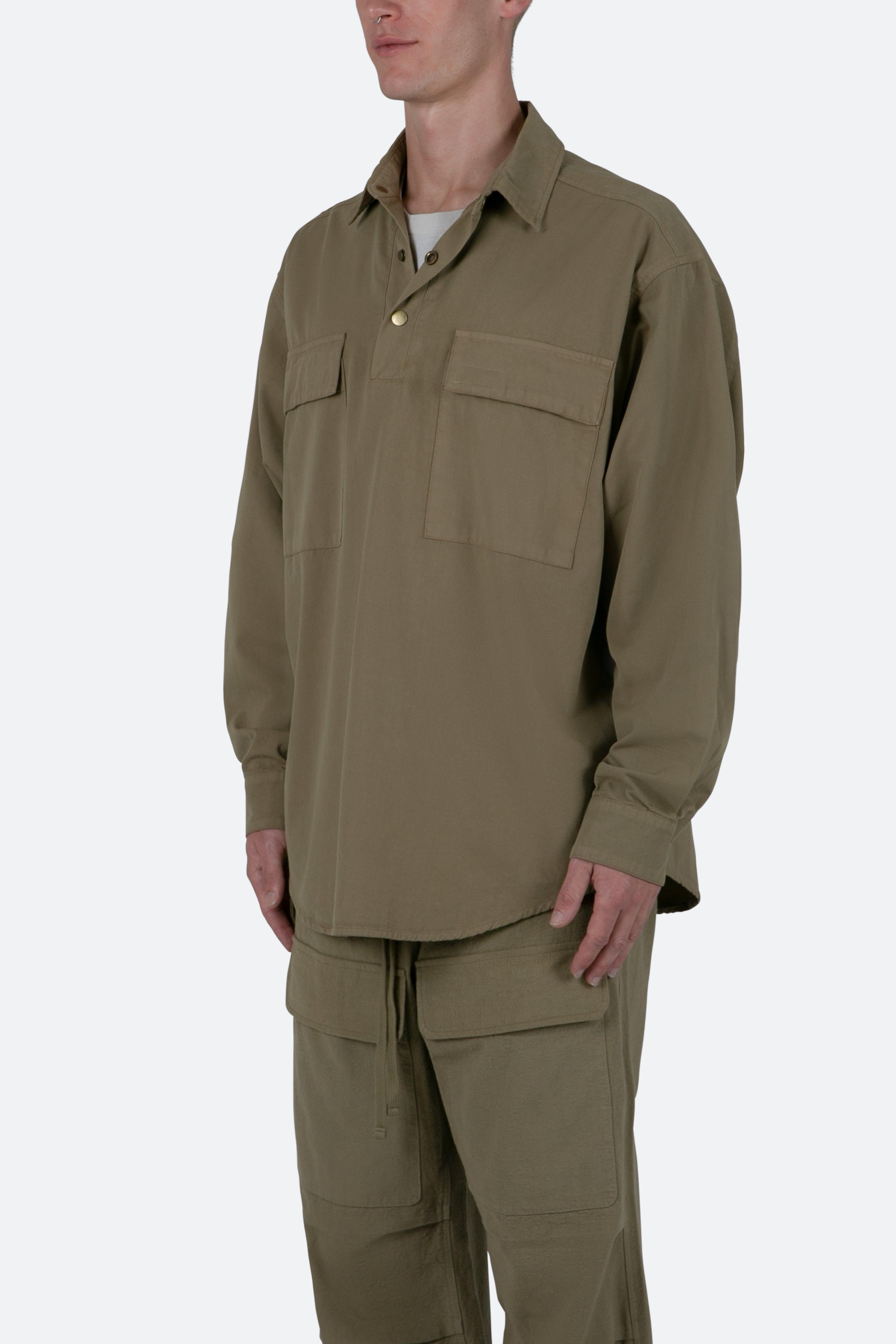 Oversized Utility Shirt - Olive Product Image