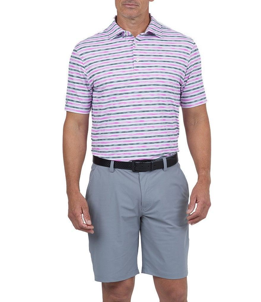 IBKUL Short Sleeve Landon Strip Polo Shirt Product Image