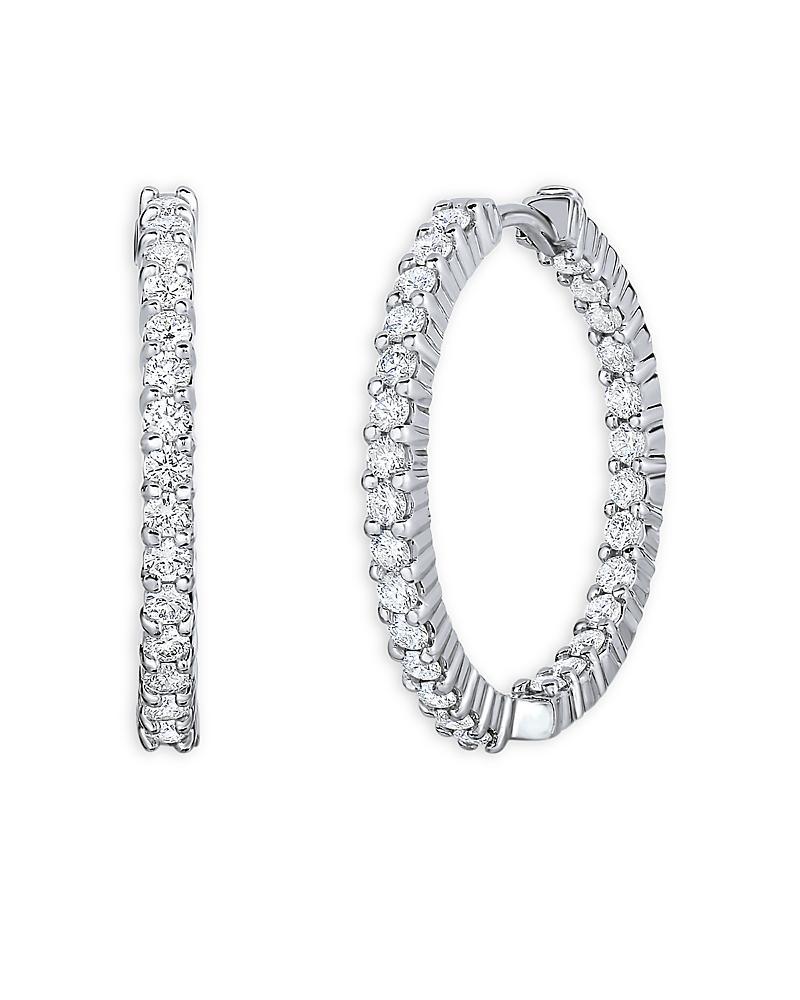 Roberto Coin 18K White Gold Perfect Diamond Inside Out Hoop Earrings Product Image