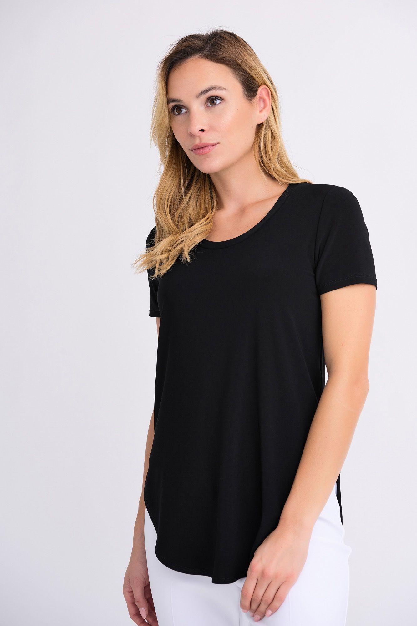 Short Sleeve Silky Knit Top - 183220S Product Image