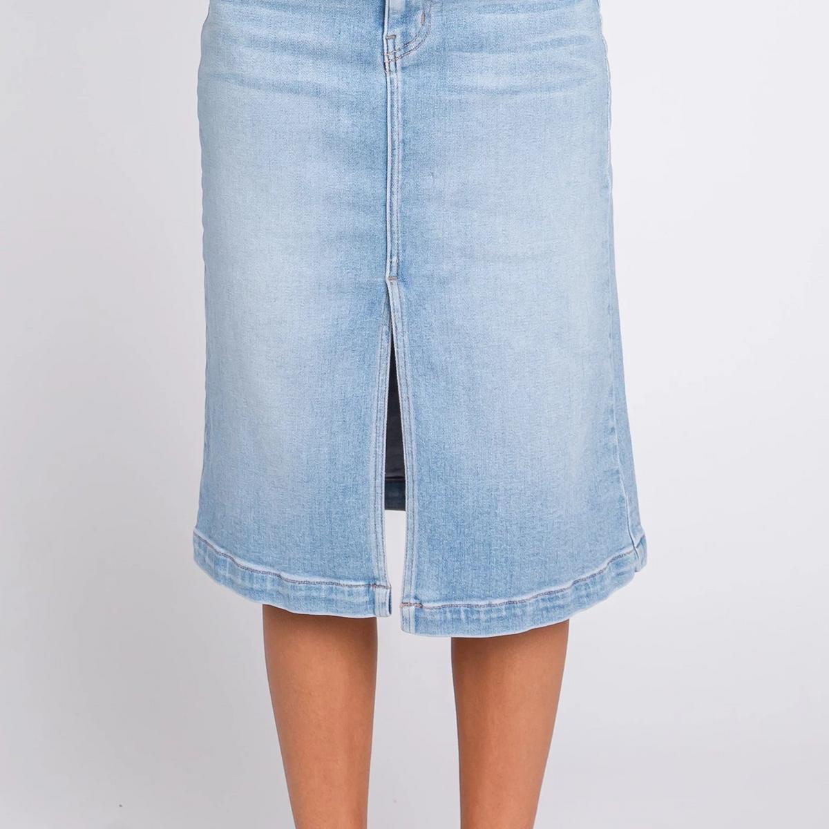 Letter To Juliet Front Slit Midi Skirt Product Image