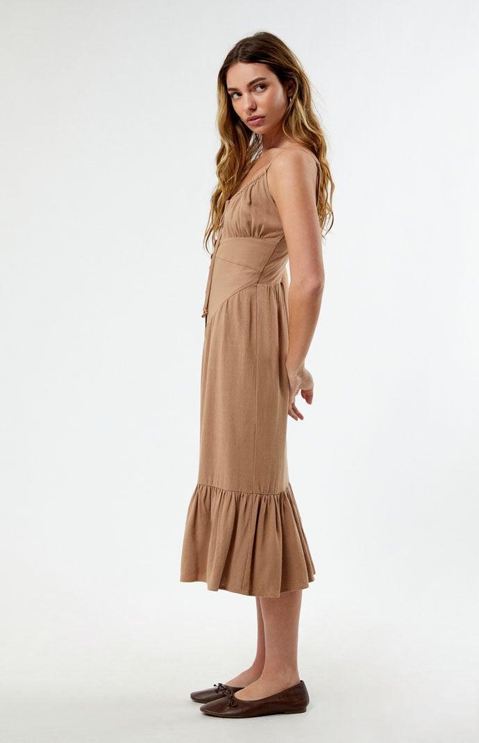 Women's Linen Bustier Midi Dress Product Image