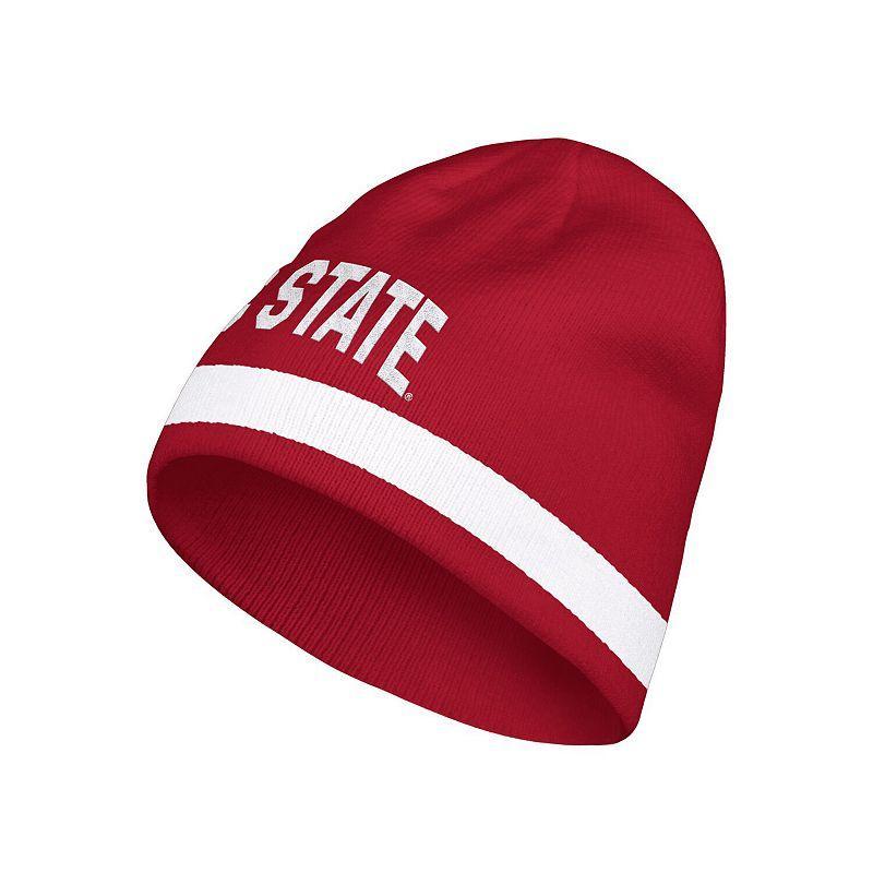 Mens adidas Red NC State Wolfpack Wordmark Knit Hat Product Image