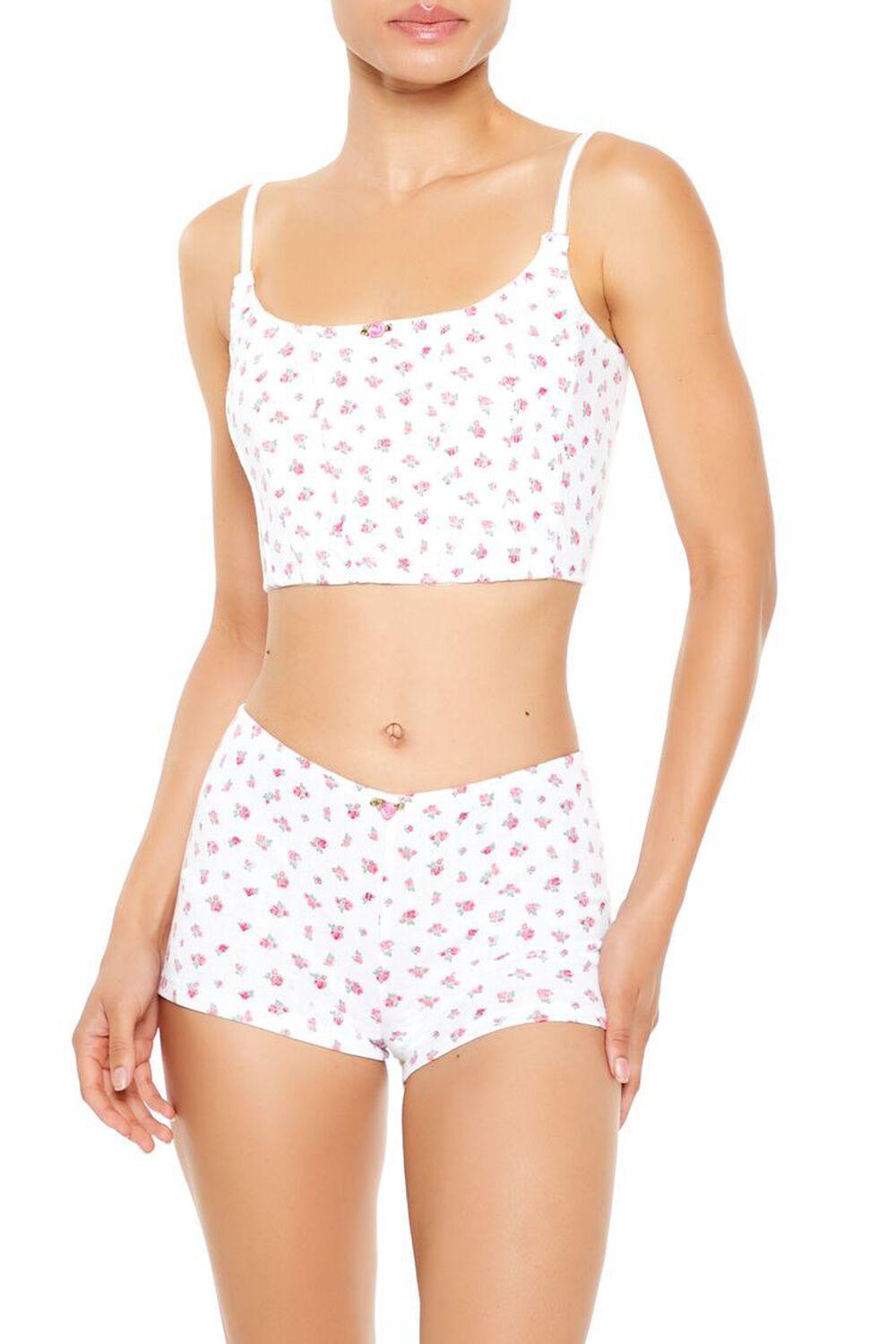 Rosette Corset Cami & Shorts Set | Forever 21 Product Image