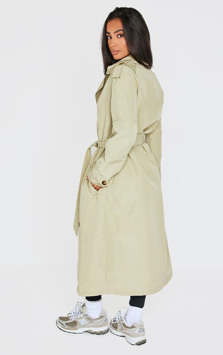 Petite Olive Oversized Trench Coat Product Image