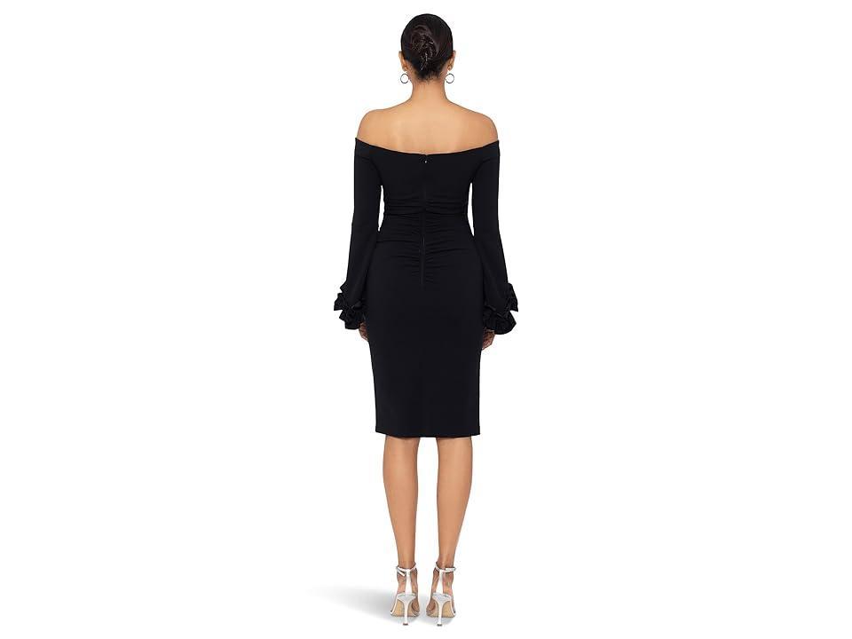 Xscape Evenings Off the Shoulder Long Sleeve Body-Con Dress Product Image