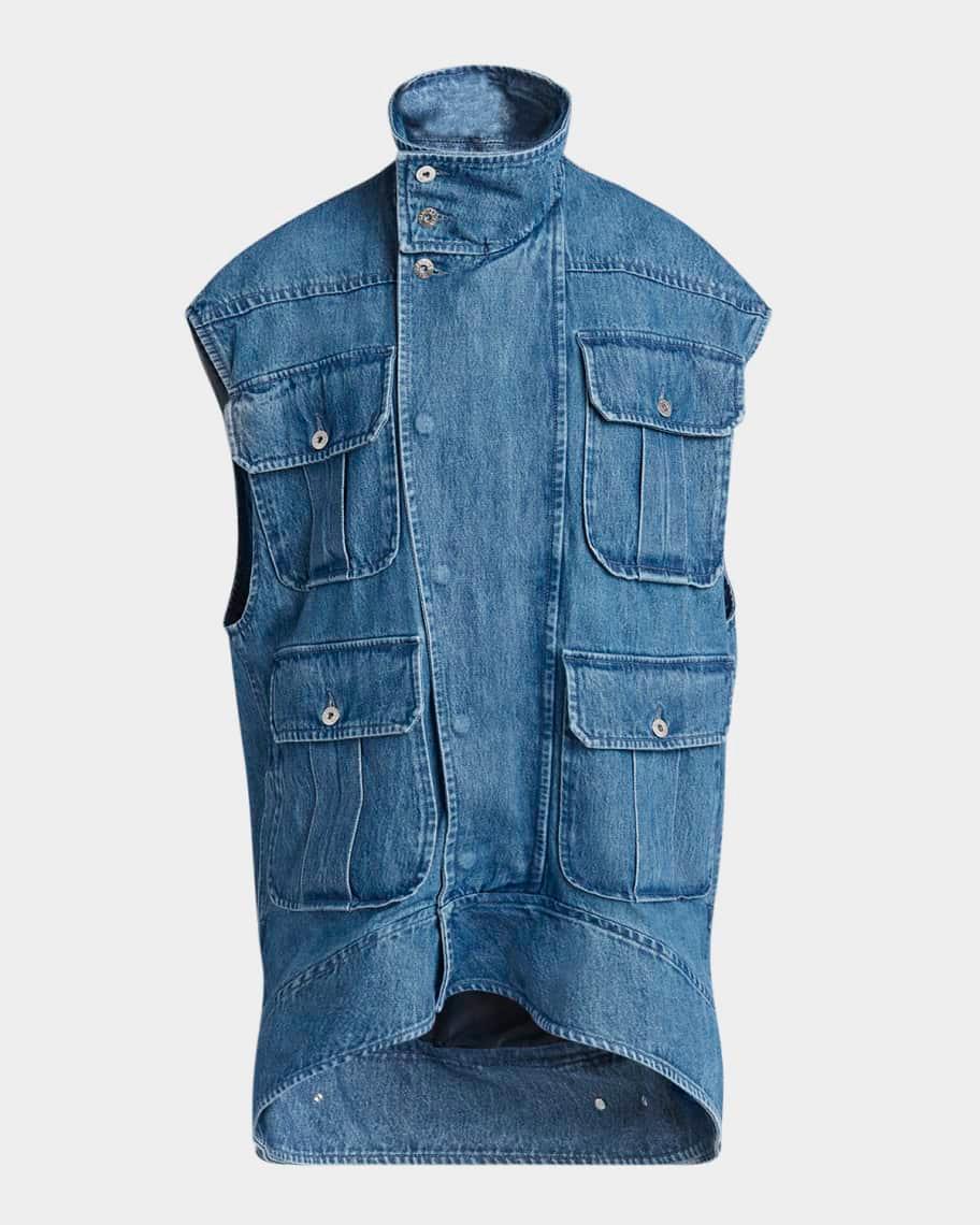 Oversized Sleeveless High-Neck  Denim Jacket product image