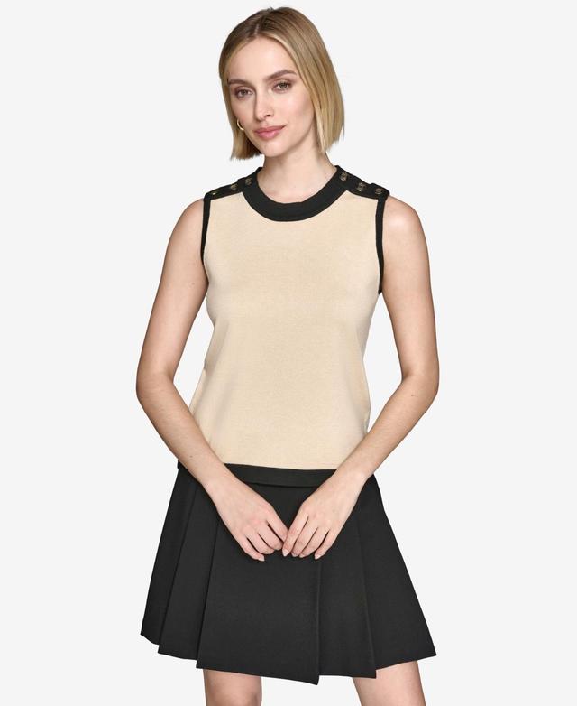 Karl Lagerfeld Paris Womens Shoulder-Button Shell Top - Fr Fsch Product Image