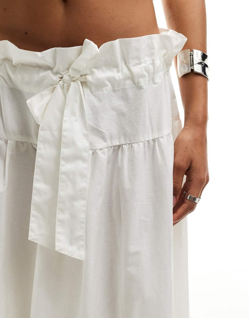 Free People favorite part paperbag waist midi skirt in ivory - part of a set Product Image