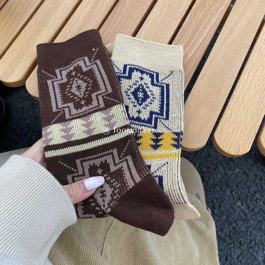 Patterned Crew Socks Product Image