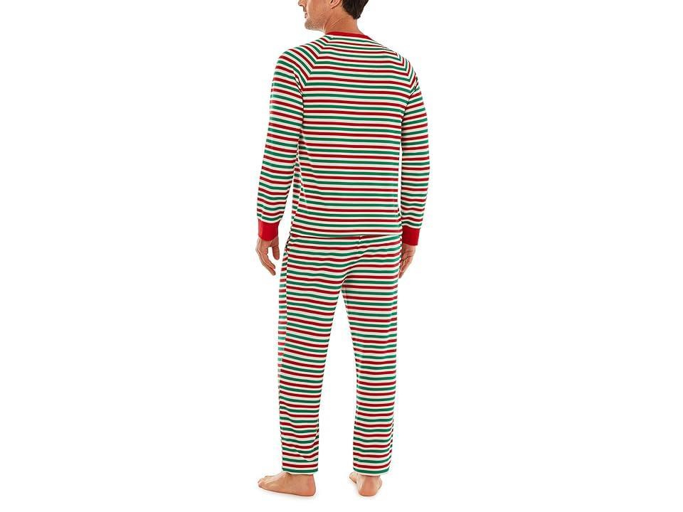 Pajamarama Team ELF Long PJ Set (Red/Green/White Stripe) Men's Pajama Sets Product Image