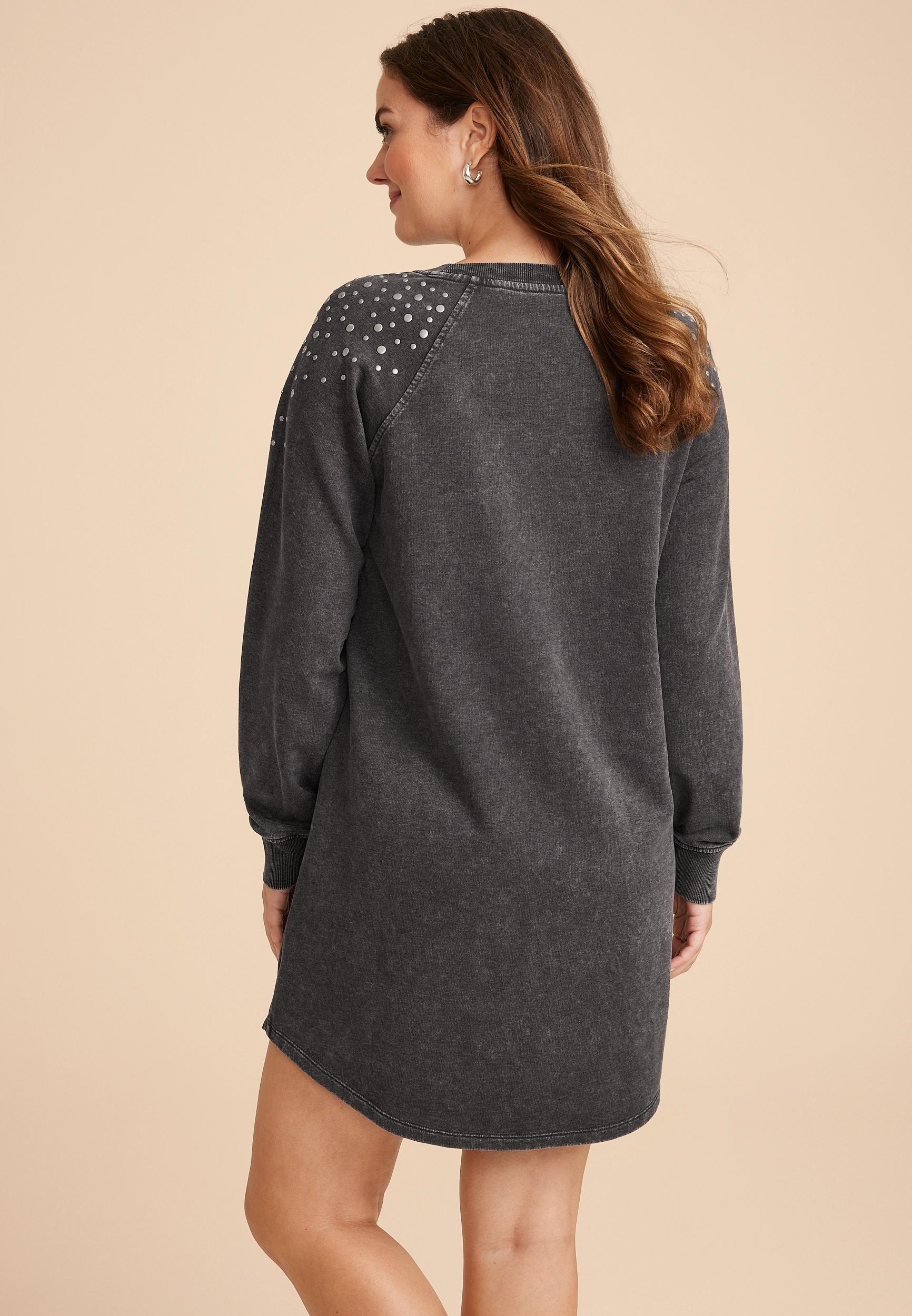 Studded Sweatshirt Dress Product Image