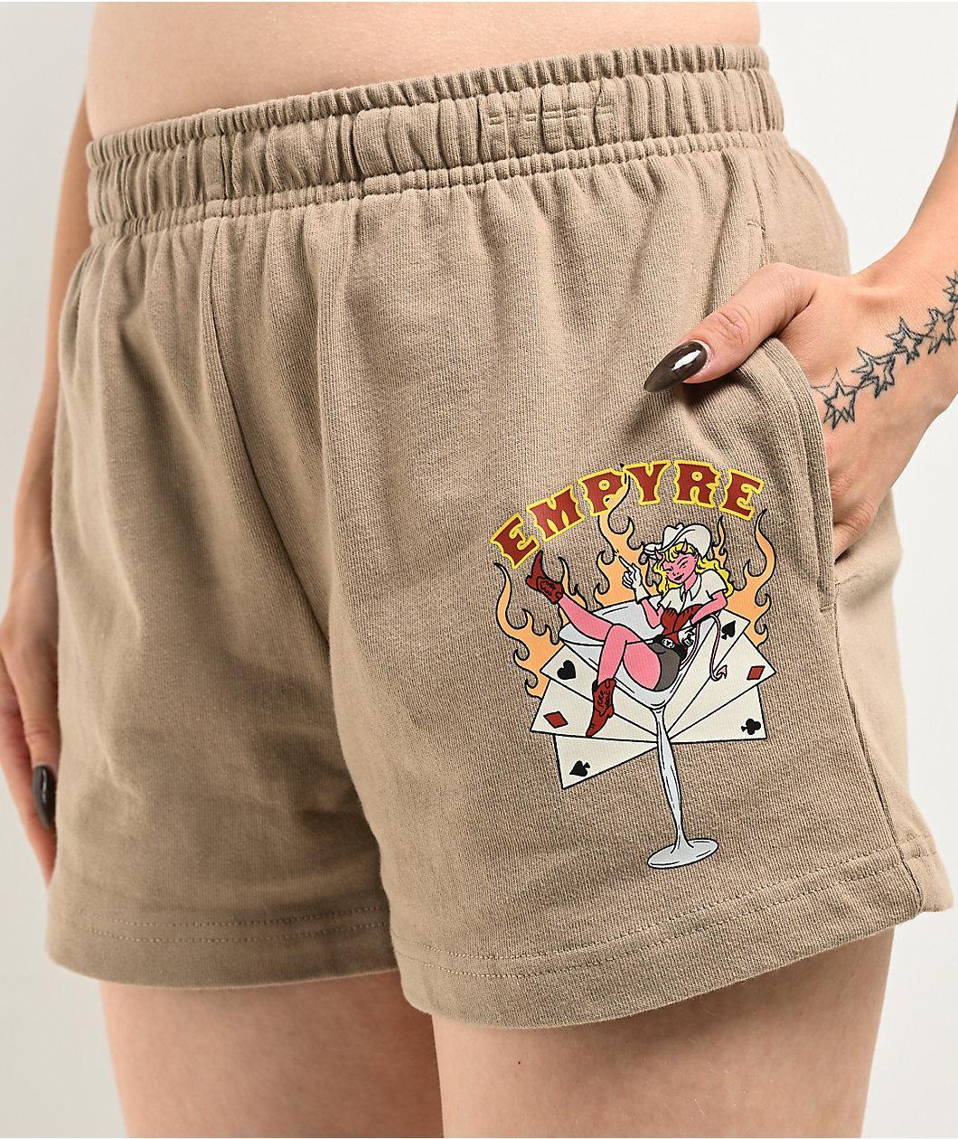 Empyre Jules Cowgirl Beige Sweat Shorts Product Image