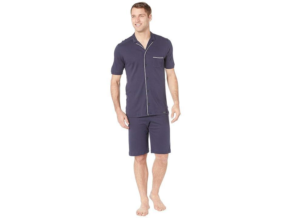 Hanro Night Day Short Sleeve Pajama Iris) Men's Pajama Sets Product Image