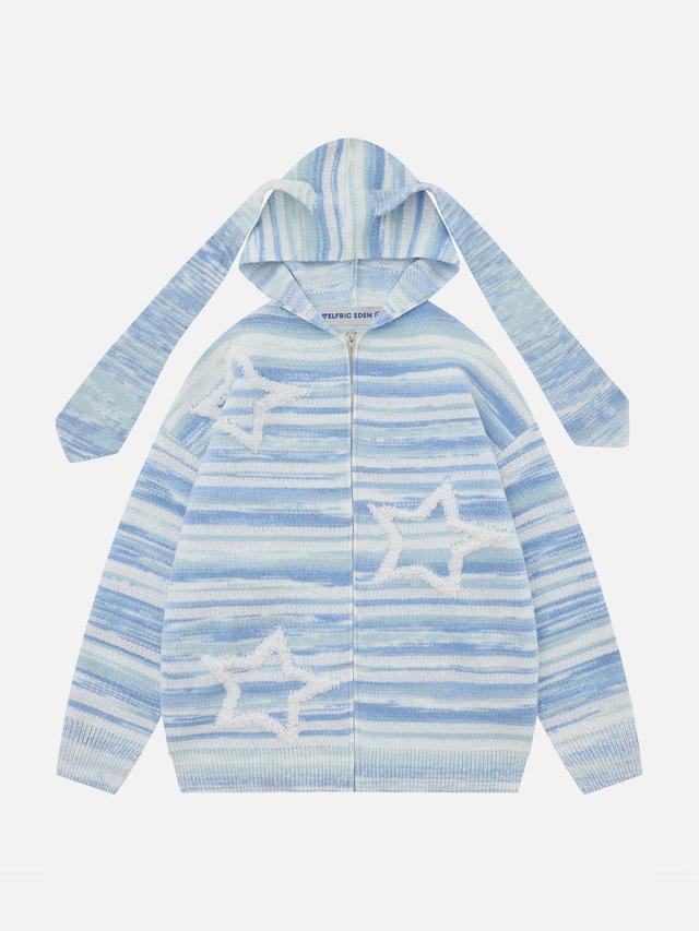 Aelfric Eden Stripe Rabbit Ear Knit Hoodie Product Image