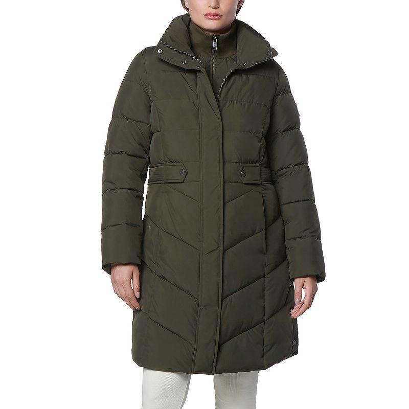 Womens Andrew Marc Marc New York Adler Bib Puffer Coat Rose Brown Product Image