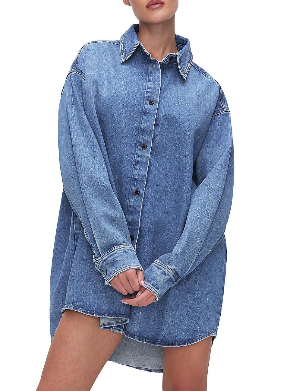 Oversized Denim Buttondown Shirt Product Image