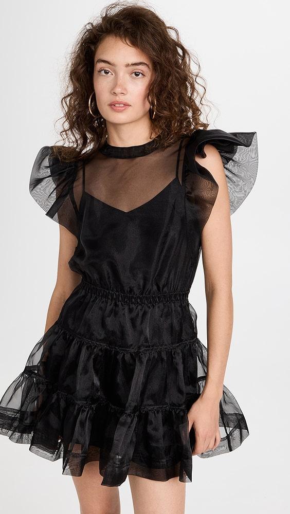 SIMKHAI Monique Organza Ruffle Sleeve Mini Dress | Shopbop Product Image