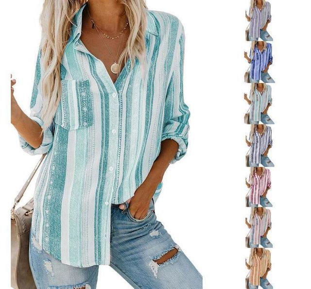 Long-Sleeve Striped Shirt Product Image