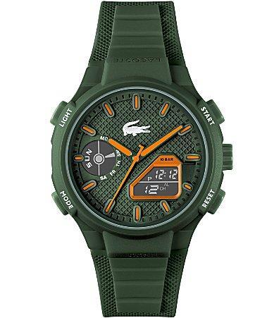 Lacoste Mens LC33 Ana-Digi Khaki Green Silicone Strap Watch Product Image