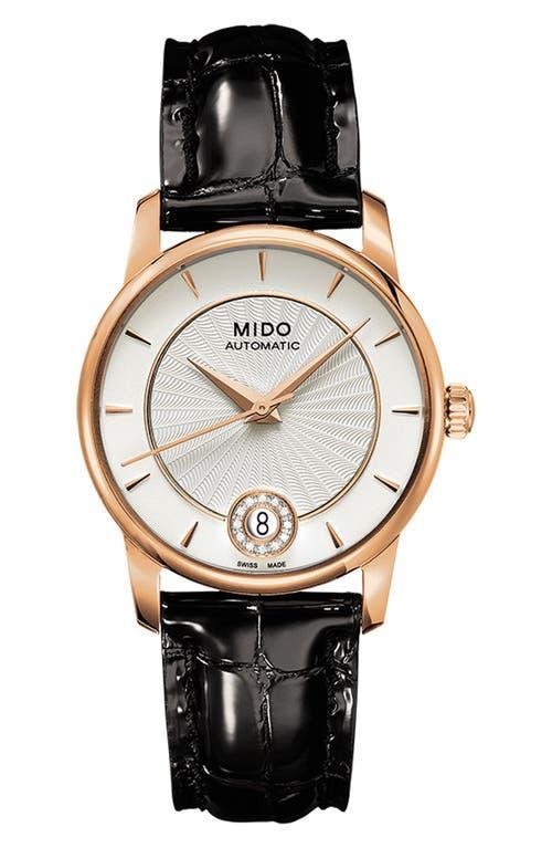 MIDO Baroncelli Diamond Automatic Leather Strap Watch, 33mm Product Image