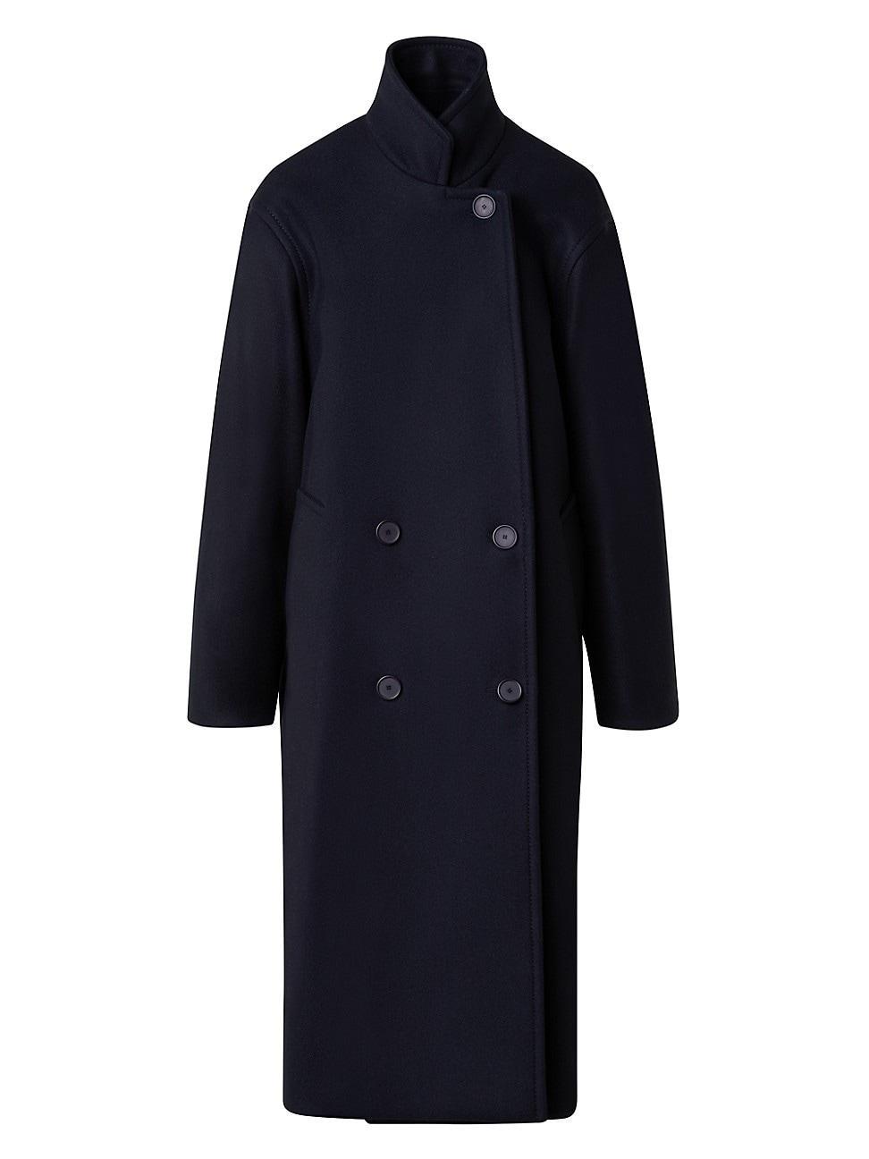 Womens Wool-Blend Double-Breasted Coat Product Image