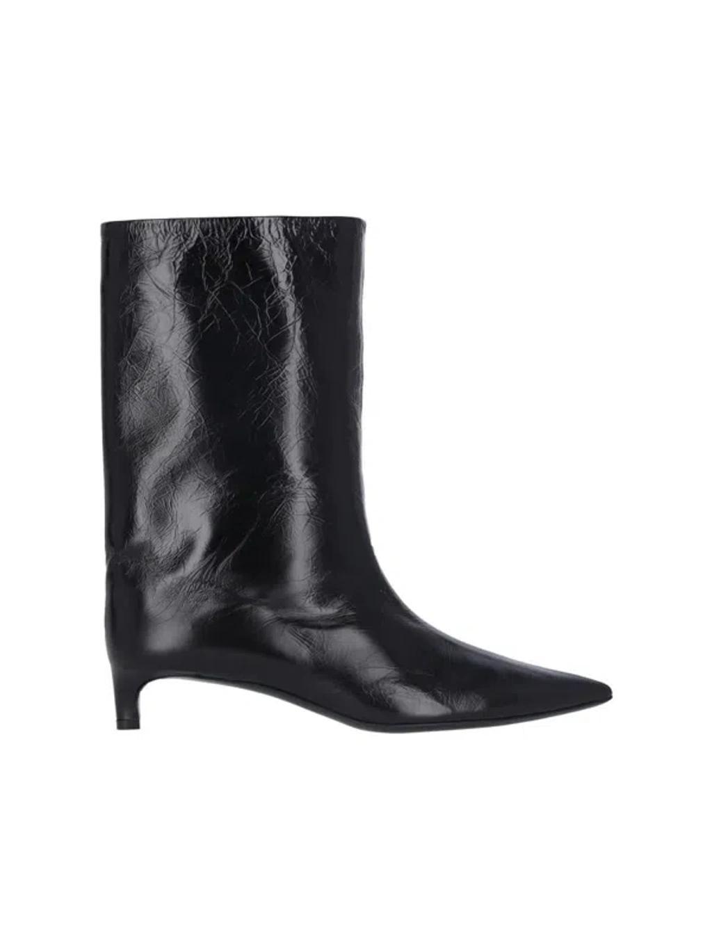 Leather Ankle Boots In Black   product image