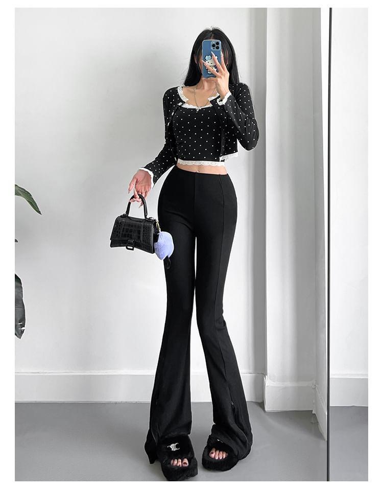 Low-Waist Flared Sweatpants Product Image