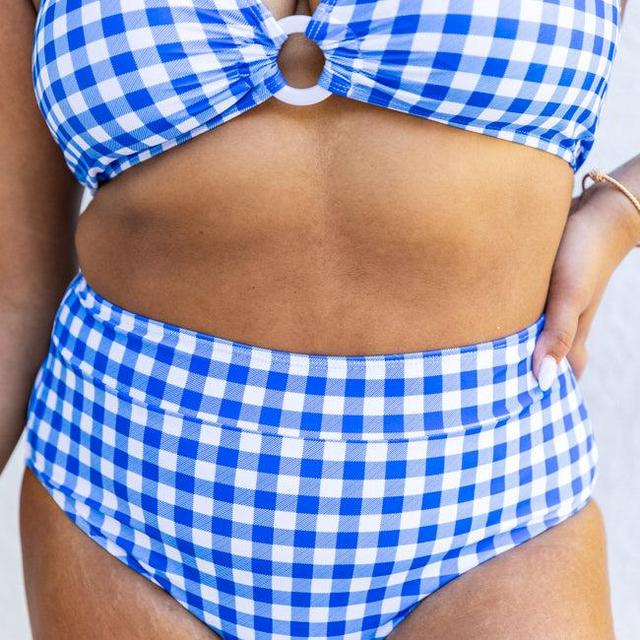 Won't You Be Mine Blue Gingham Bikini Bottoms FINAL SALE Product Image