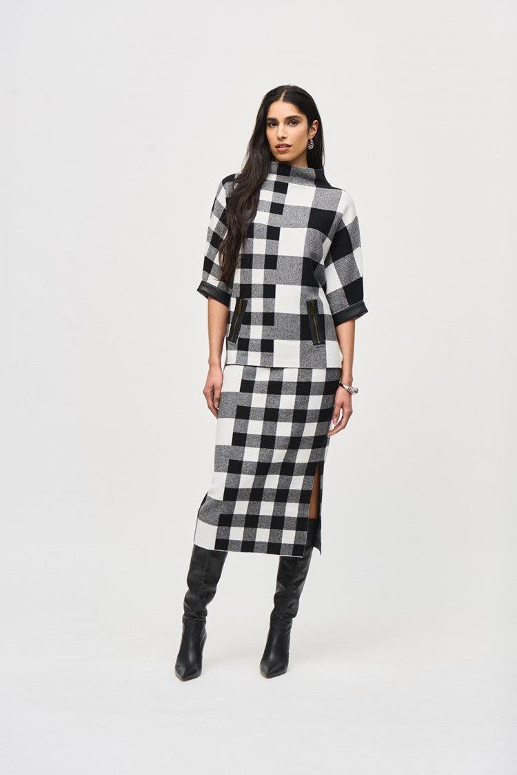 Plaid Jacquard Knit Skirt Product Image