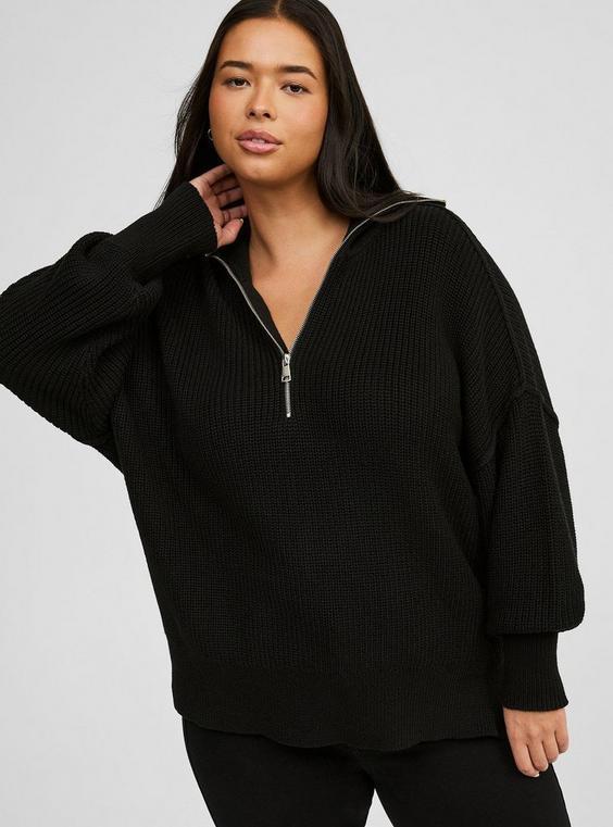 Quarter Zip Pullover Sweater Product Image