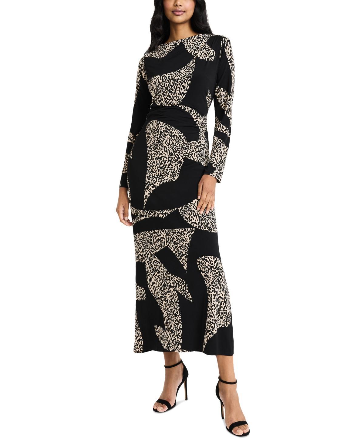 Donna Morgan Womens Printed Long Sleeve Maxi Dress Product Image