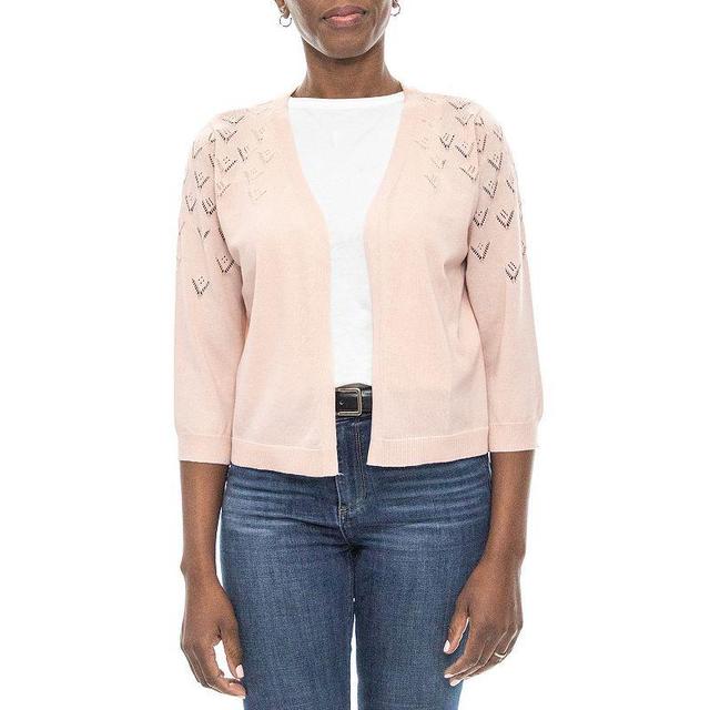 Womens Nina Leonard Pointelle Bolero Jacket Product Image