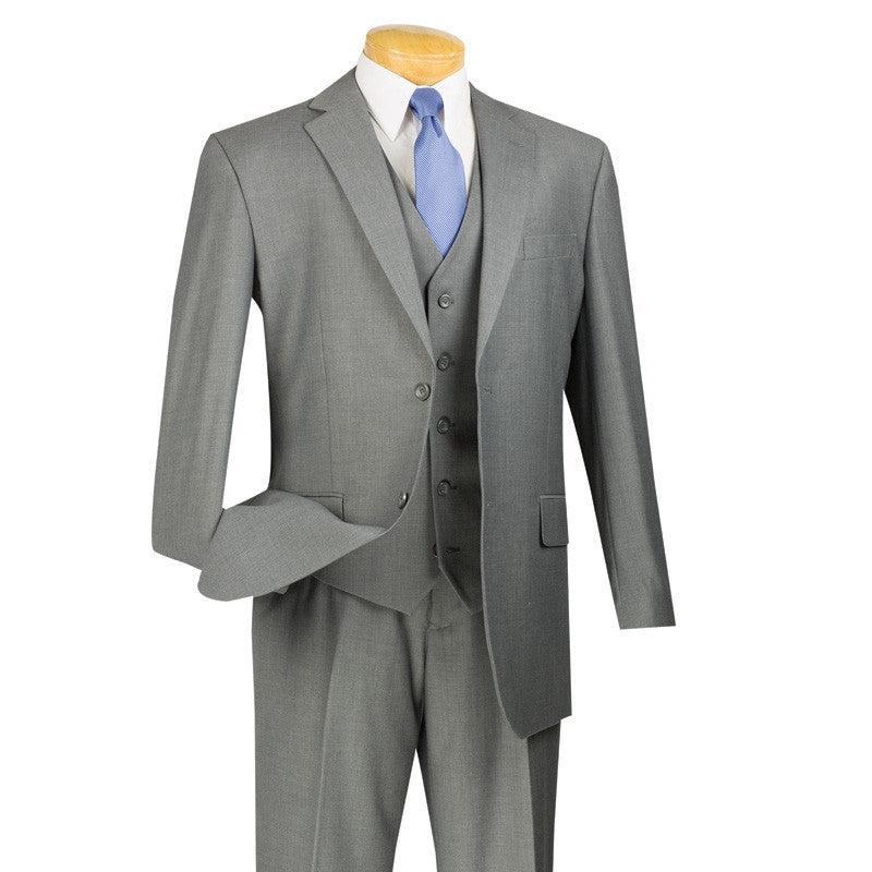 Morgan Collection - Regular Fit 3 Piece Suit 2 Button Medium Gray Product Image