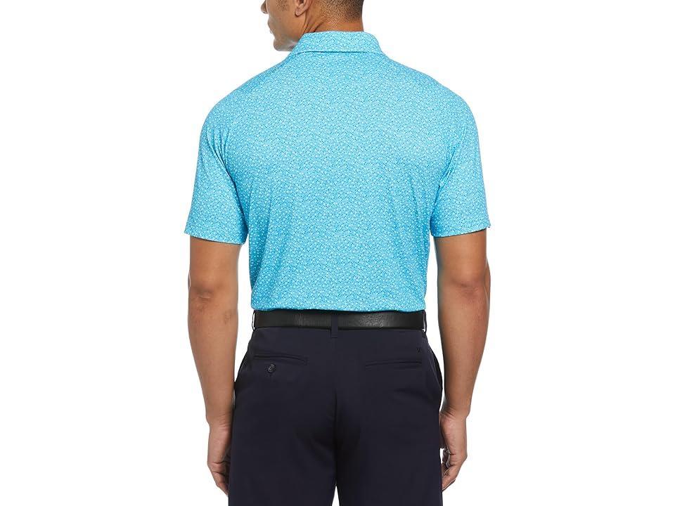 Callaway All-Over Micro Floral Print Polo (River ) Men's Clothing Product Image