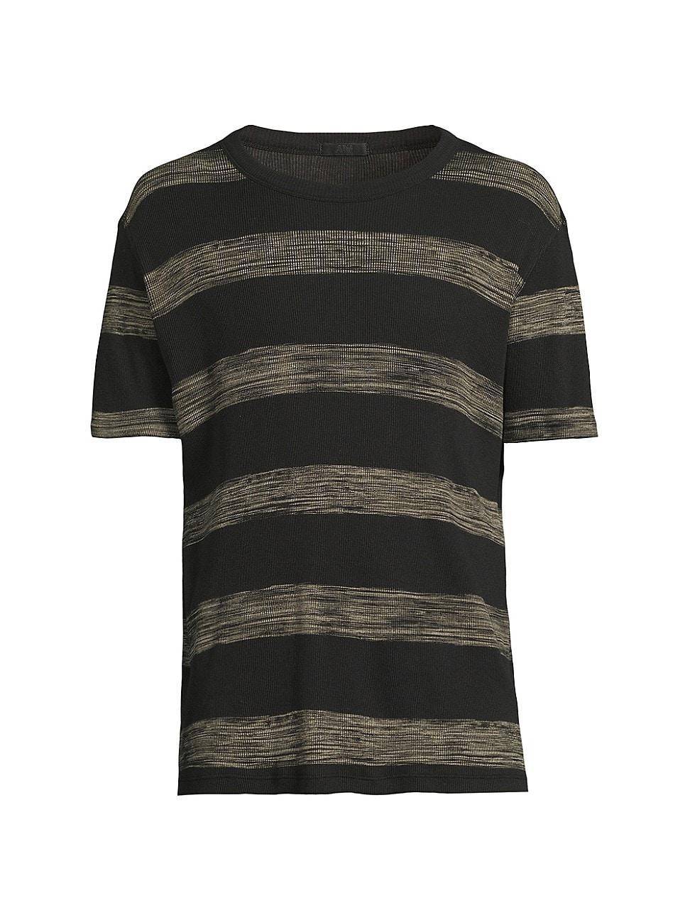 Mens Striped Cotton T-Shirt Product Image